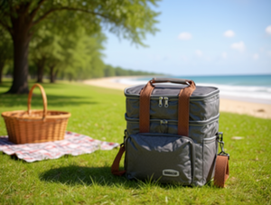 Multi Functional Portable Cooler Bag Large 24 L Zipper Closure Food Storage Outdoor Use - Product Image 2