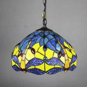 LongHuiJing Dragonfly Tiffany Style Stained Glass Warm White LED Hanging Lamps with Modern Simple Design - Product Image 5