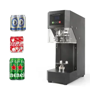 Máquina selladora comercial de latas de 55mm, botella de leche, té y bebidas, PET/botella de aluminio, 330/500/650ml