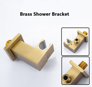 Brushed Gold Thermostatic Rain <strong>Shower</strong> Faucets Concealed Control Mixer <strong>Valve</strong> Adjustable Sliding <strong>Bar</strong> Set - Product Image 6