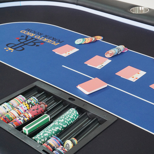 Sòng bạc tùy chỉnh màu xanh da trời Khăn Trải Bàn nhiều trò chơi <span class=keywords><strong>poker</strong></span> bảng 8ft 6 đến 10 người chơi cờ Bạc bảng cho phòng <span class=keywords><strong>Poker</strong></span> - Product Image 4