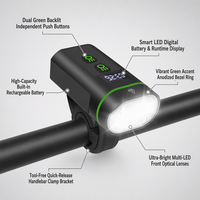 USB-Aufladbare LED-Fahrrad-Frontleuchte aus Aluminiumlegierung, Wasserdichte Fahrradlampe für Nachtfahrten