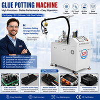 Máquina de encapsulado de resina epoxi de silicona de 2 partes AB semiautomática, máquina de doming manual para LED y motores de bobina electrónicos