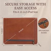 Porte-documents de conférence personnalisé en cuir véritable avec fermeture éclair, pochette pour tablette Pro Air 11 pouces