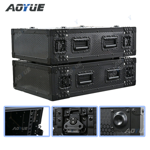 Rack de aluminio para transporte aéreo 4U, personalizado, negro, apilable, con patas, hardware de alta gama para amplificador de potencia y equipo de escenario. - Product Image 1