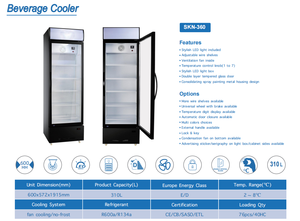 Commercial Single Glass Door Upright Beverage See Through Soft <strong>Beer</strong> Drinks Cooling Chiller Refrigerator - Product Image 2
