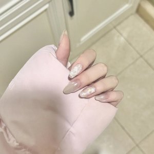 Colección de Uñas Postizas de Lujo en Tono Nude, con Pedrería en Forma de Corazón, <span class=keywords><strong>Amarillo</strong></span> Leche, <span class=keywords><strong>Manicura</strong></span> <span class=keywords><strong>Francesa</strong></span>, Largas/Cortas, Removibles - Product Image 4