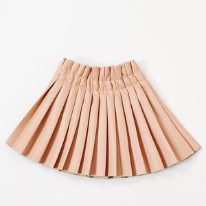 KS2923 Nouvelle jupe unie pour enfants 2022, jupe en PU tendance pour filles, jupe plissée en cuir - Product Image 3