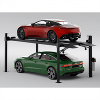 Crics hydrauliques à quatre poteaux et élévateur de voiture, capacité de 5 tonnes, système de stationnement vertical à 2 niveaux pour garage, garantie de 2 ans