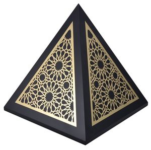 Caja de Almacenamiento de Joyas de Madera Rectangular Decorada con Pegatinas Metálicas Grabadas al Estilo Árabe Personalizadas - Product Image 3