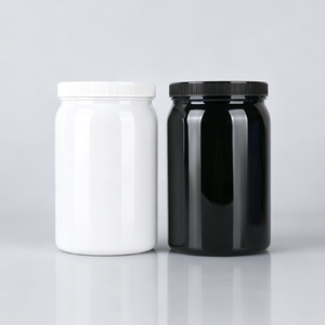 Frasco de Plástico PET de Grado Alimenticio de 4L, Blanco y Negro, para Alimentos, Dulces, Leche en Polvo, con Tapa de Rosca - Product Image 1