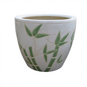 Ensemble de pots à fleurs en céramique rustiques, bleu glacé, pour plantes d'intérieur, décoration maison, pot à fleurs en poterie pour plantes vertes. - Product Image 6