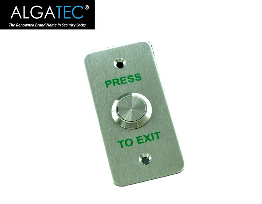 ALGATEC زر مفتاح دفع تحرير الباب ملحقات التحكم في الوصول المعدنية زر خروج مقاوم للتخريب 3 × 1