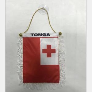 Высококачественный дешевый сатиновый флаг для автомобиля Tonga - Product Image 1