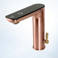 Robinet de salle de bain intelligent à affichage numérique LED multifonction, eau chaude et froide, avec capteur, adapté aux hôtels et aux maisons