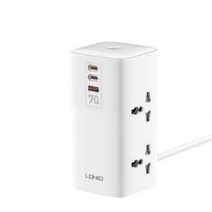 LDNIO Vertical <b>Socket</b> <b>with</b> Wire British Plug Multi-plug <b>USB</b> Porous Plug-in Board Multi-function High Power Strip - Product Image 4