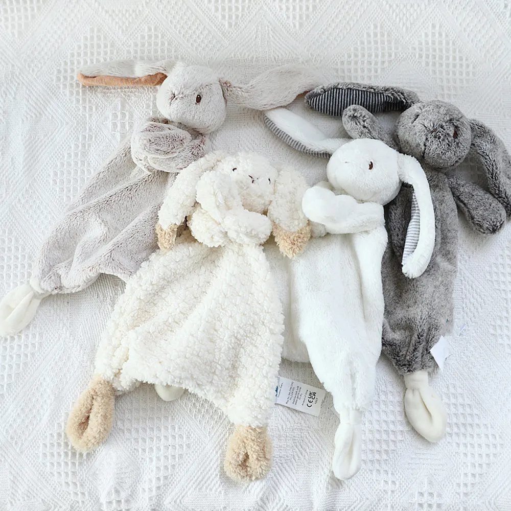 Selimut buatan tangan cantik bayi baru lahir keamanan Kelinci penenang selimut bayi Super lembut untuk anak-anak
