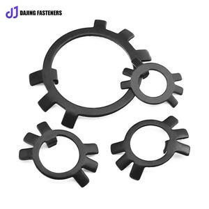 <span class=keywords><strong>Rondelle</strong></span> d'arrêt en <span class=keywords><strong>acier</strong></span> à dents externes pour écrou rond Plaque de verrouillage à six griffes GB858 Finition zinc Diamètre 10-210mm - Product Image 3