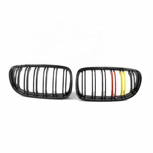Fashion Double Slat Tricolor Front Grilles for 2008-2011 BMW 3 Series E90 318i 320i Converted into M Style Germany Flag Look