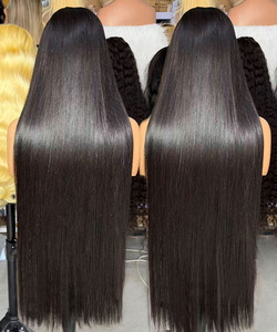 Peluca frontal de encaje doblemente estirada sin pegamento, cabello natural negro, liso, sin procesar, Remy, HD, de encaje completo, estilo vietnamita, al por mayor - Product Image 3