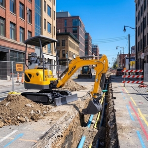 Mini-excavatrice de 1,8 tonne (1800 kg) avec manettes hydrauliques et rotation pour travaux de terrassement en altitude - Product Image 6