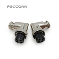 Connecteur circulaire PSCCONN série GX GX16, 2, 3, 4, 5, 6, 7, 8, 9, 10 broches, métal, industriel, prise aviation à angle droit