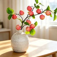 Branches d'Apple Artificielles, Faux Tronc de Fruit avec Feuilles Vertes, Plante Artificielle pour Décoration Maison, Fête, Mariage