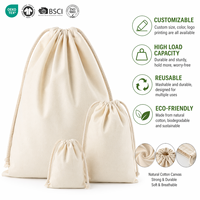 Bolsas de Lona de Algodón con Cordón, Personalizadas con Logotipo OEM ODM, Varios Tamaños, Ecológicas, Duraderas, Resistentes al Polvo, para Compras y Almacenamiento