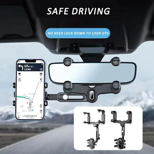 2024 phổ quát 360 xoay có thể thu vào xe điện thoại chủ gương chiếu hậu lái xe ghi khung xe điện thoại di động hỗ trợ đứng - Product Image 4