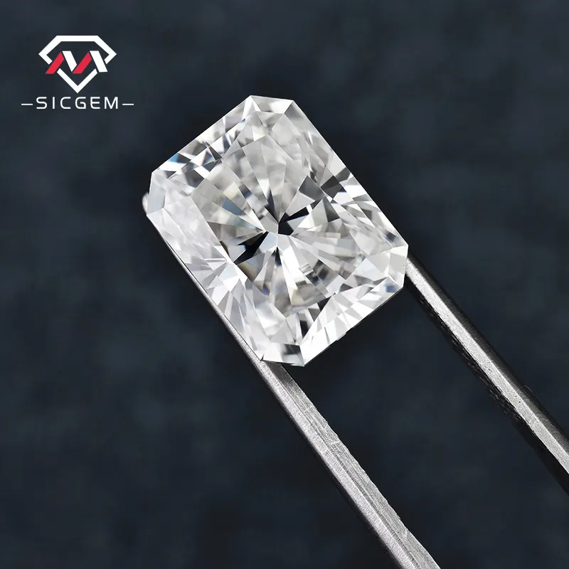 SICGEM 5x7 Mm 1 Carat pierres précieuses de Moissanite à coupe ample et rayonnante écrasées