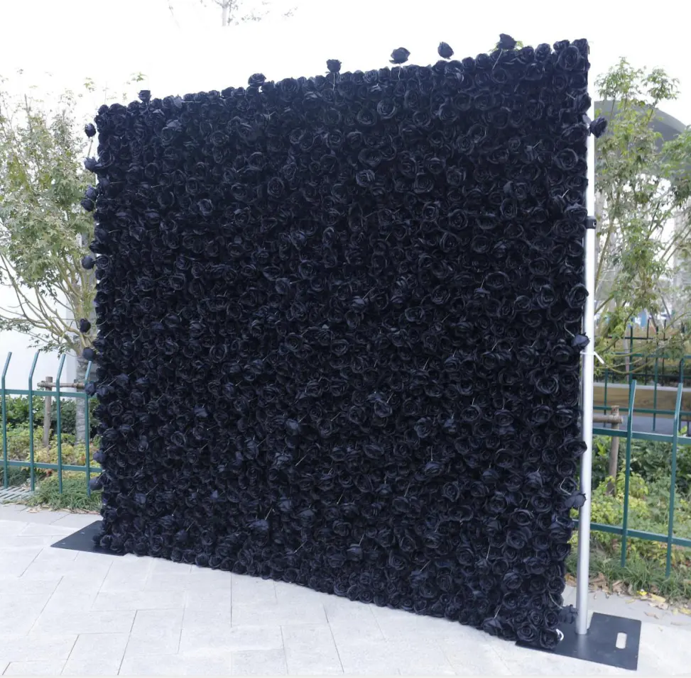 Wholesales High Quality Black Silk Flower Curtain Backdrop Arrangement Flowers for Backdrop