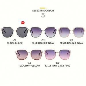 Gafas de Sol de Moda Personalizadas con Logotipo, Montura Grande de Lujo para Mujer, Lentes Degradadas UV400, Gafas de Sol Cuadradas para Mujer - Product Image 5