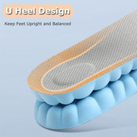 Semelles intérieures 4D Cloud Technology ultra-douces avec soutien de la voûte plantaire, protection des pieds, sensation nuage, forme en U, semelles intérieures en mousse à mémoire de forme 4D pour le sport