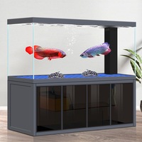 Aquarium rectangulaire fermé en verre ultra-blanc pour poissons dragons, sans eau, ultra-grand, avec filtre de fond, pour salon