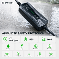 GANCRON Tragbares EV-Ladegerät 3,5kW 16A Typ 2 Level 1 AC EVSE Notfall-Backup EU-Reise 3-Pin Mit Schuko-Stecker