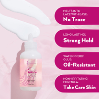 SLAYING LOLLI Colle adhésive pour perruques en cheveux humains, tenue forte 30 jours+, résistante à la transpiration, parfum pastèque fraise