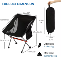 Logo personnalisé pliable avec poches latérales chaises de camping compressibles chaise de randonnée compacte