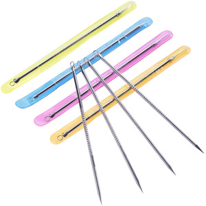 Double-ended stainless steel acne needle, 82mm, pimple <b>extractor</b>, <b>blackhead</b> needle, small steel needle. - Product Image 5