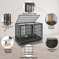 Cage pour chien robuste et résistante aux déchirures, en tube carré avec quatre roues, pour grands chiens, cages pour chiens d'extérieur, cage pour chien à vendre