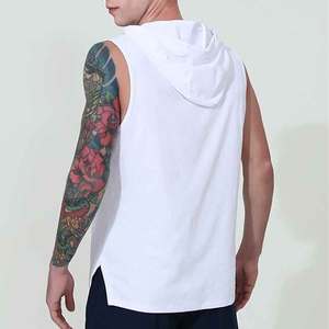 Canotta da palestra personalizzabile da uomo traspirante in maglia sportiva per Fitness abbigliamento semplice Bodybuilding canottiere disegnare cappuccio di corda Casual - Product Image 5