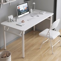 Mobilier de bureau blanc Table d'ordinateur pliante Table d'écriture de formation Bureau à domicile Étudiant Table d'étude Bureau d'angle