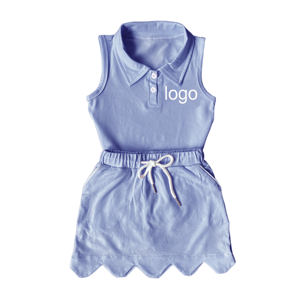 Set di <span class=keywords><strong>Abbigliamento</strong></span> per Ragazze Ruidian all'Ingrosso, in Cotone Lavorato a Maglia, Senza Maniche, con Colletto e Bottoni, Gonna con Volant e Pantaloncini Integrati per Adolescenti - Product Image 5