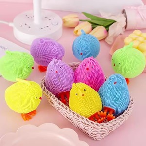 Creative <b>LED</b> Flashing Cute Chickens Toy Puffer Vent <b>Ball</b> Squeeze Anxiety Relieve Kids Toy Children Gifts - Product Image 1