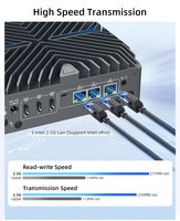 Mini PC In Tel Core Ultra 5 125U Ultra 7 sin Ventilador, 4K HD, 3*2.5G LAN, Ai NPU, DDR5, COM, RS485, TPM para Señalización Digital y Fábrica Inteligente