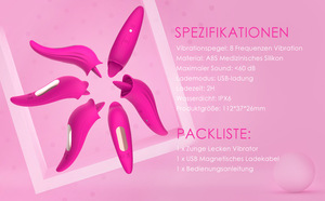 Produits sexuels pour adultes, vibrateur léchant la langue pour la masturbation clitoridienne, vibrateur vaginal, point G, vibrateur clitoridien, masseur léchant les mamelons - Product Image 6