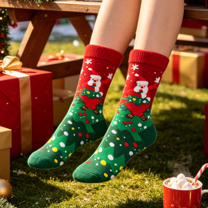<span class=keywords><strong>Calcetines</strong></span> Navideños de Algodón Jacquard 200N al por Mayor, 8 Estilos, Santa, <span class=keywords><strong>Grinch</strong></span>, Muñeco de Nieve, Árbol, <span class=keywords><strong>Calcetines</strong></span> Navideños Novedosos para Adultos - Product Image 5