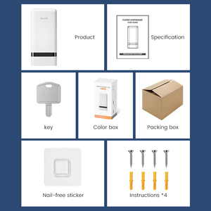 <span class=keywords><strong>Dispenser</strong></span> di Carta Igienica a Parete di Lusso in ABS con Piegatura a V per Bagno - Product Image 6