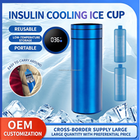 Bouteille isotherme pour insuline en acier inoxydable, thermomètre fiable, affichage double Fahrenheit/Celsius, 6-8 stylos, batterie remplaçable
