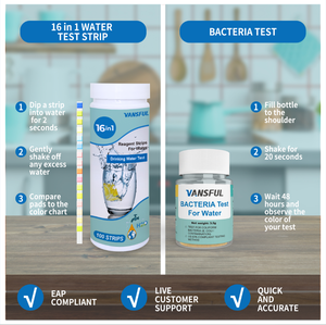 Alat tes air minum Strips17 in 1 Kit tes <span class=keywords><strong>e</strong></span> coli penguji air rumah minum - Product Image 5