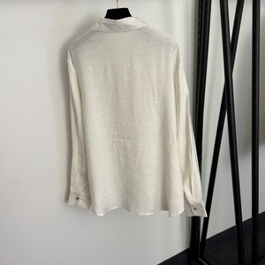 Ensemble décontracté en lin pour <span class=keywords><strong>femme</strong></span> : Chemise à manches longues ornée de perles et de fleurs + <span class=keywords><strong>Pantalon</strong></span> large à <span class=keywords><strong>taille</strong></span> élastique - Product Image 6